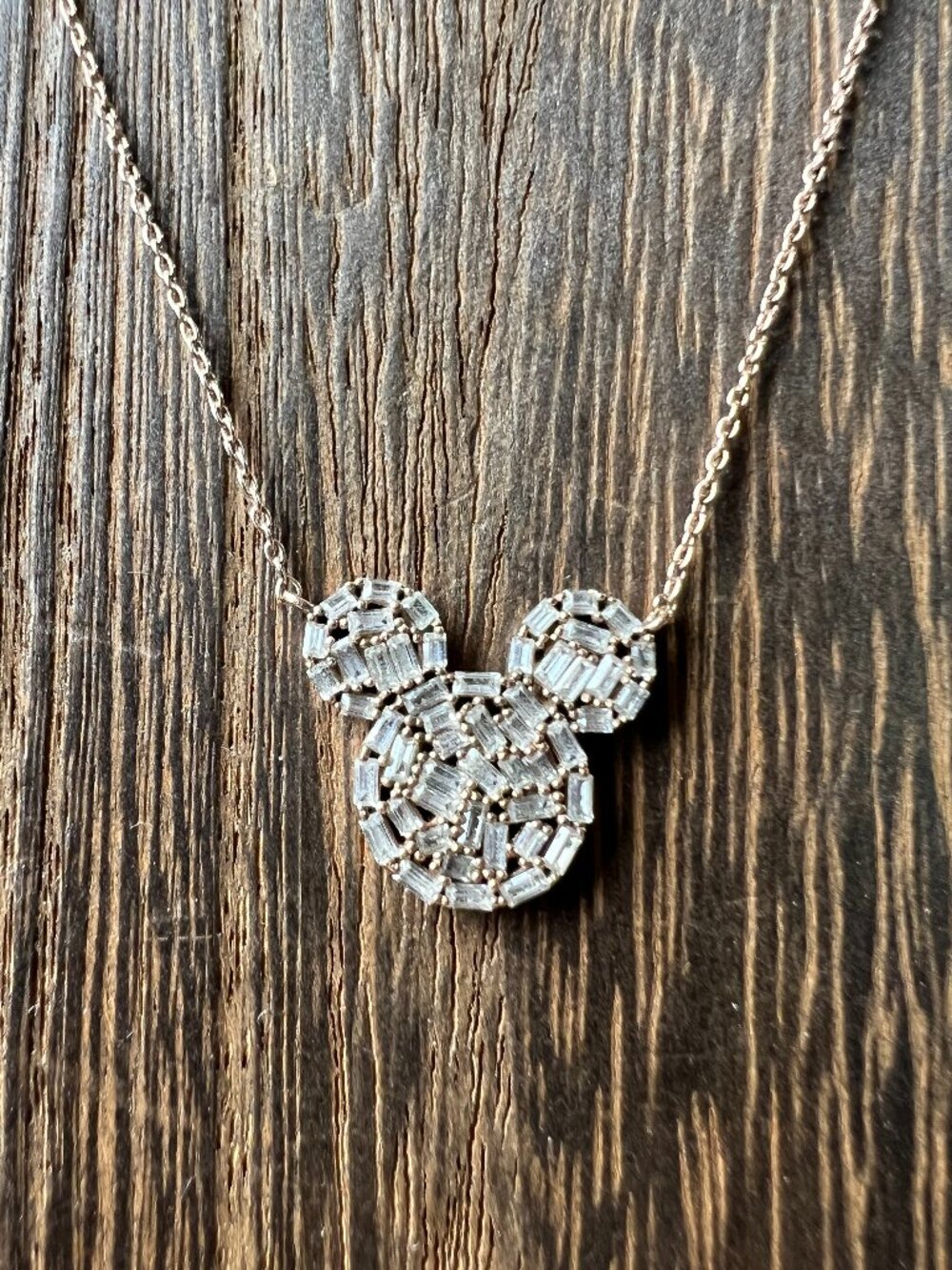 Sterling Silver and CZ Mickey Mouse Necklace